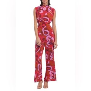 Sleeveless 60s print Jumpsuit, size 6